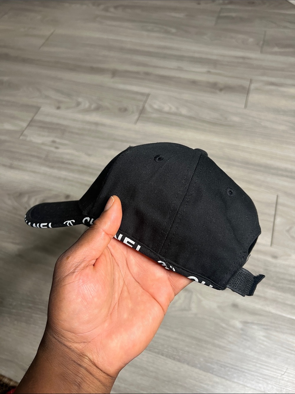 CHANEL Black Baseball Cap with White CC Logo and Brim Lettering - Picture 6 of 13